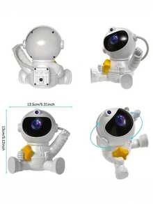 1PC LED Astronaut Projection Lamp, USB Sky Nebula Atmosphere Projection Lamp, Home Decor, Starry Sky Astronaut Projector, Astronaut Star Projection, Starry Projection Night Light - White - View 5