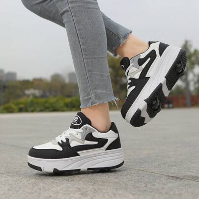 Multi-Function Wheeled Shoes For Students, 4-Wheel Roller Skate Sneakers For Men & Women, Can Walk And Slide, Suitable For Campus And Outdoor Use