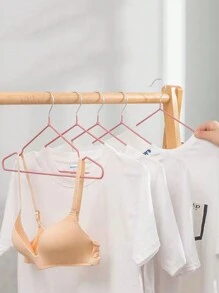 20/30/50入組不鏽鋼浸塗衣架，帶肩溝設計，耐用省空間 - 粉色 - 查看 3