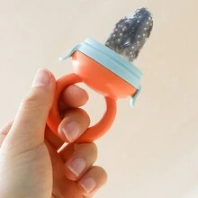 Mordedor Para Bebé Con Forma De Fruta Y Verdura, Chupete De Silicona Para Beber Agua, Comer Frutas Y Verduras - Amarillo - Ver 3