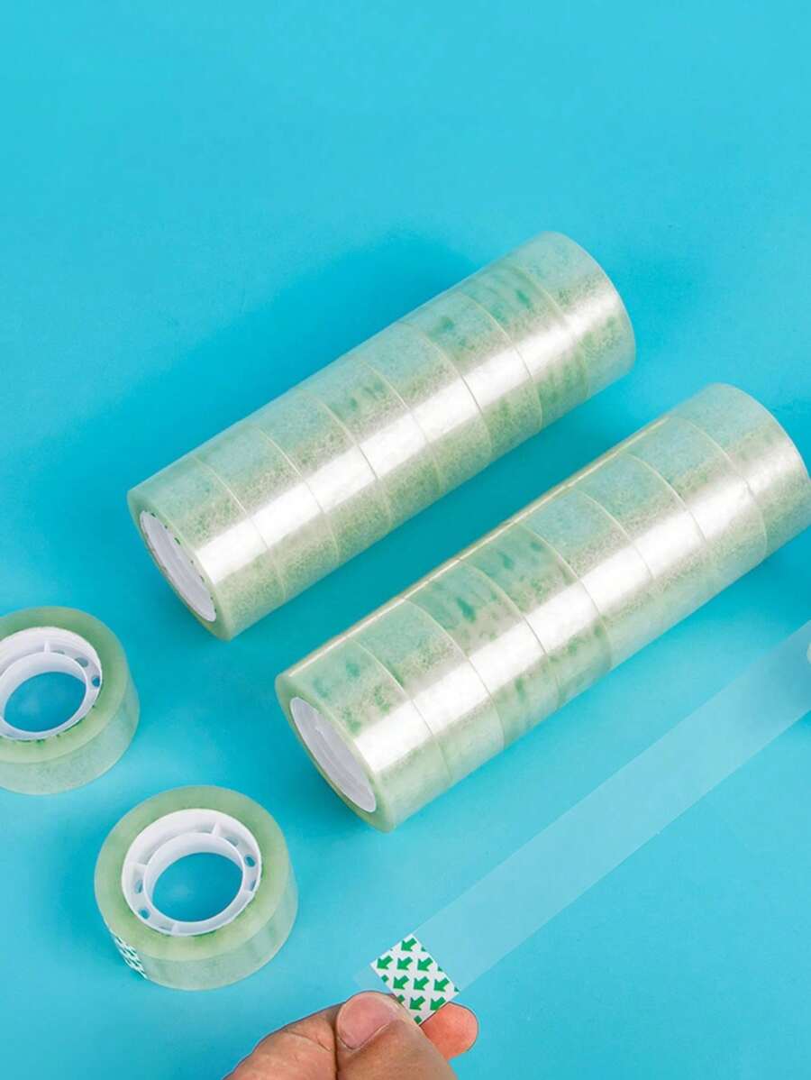 12 Rolls Of 1cm Wide Stationery Transparent Tape, Used As Office