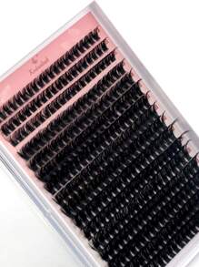 Lash Cluster Faux Mink Fluffy Eyelash Clusters Thick Wispy Lash Extensions 320PCS Individual Lashes DIY Eyelash Extension D Curl Cluster Lashes Pack (80D; 9-16MM) - Black - View 9