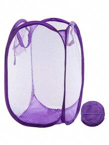 Pop-Up Mesh Laundry Hamper, Foldable Hamper Portable Clothes Washing Basket, Suitable For Home, Dorm, Travel, Apartment One-Key Foldable And Convenient To Store - Multicolor - View 15