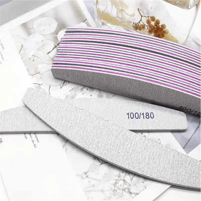 3pcs Double-Sided Nail Buffers, Half Moon Nail Files, Rhombus Shape Nail Sanding Tool, Manicure Tool