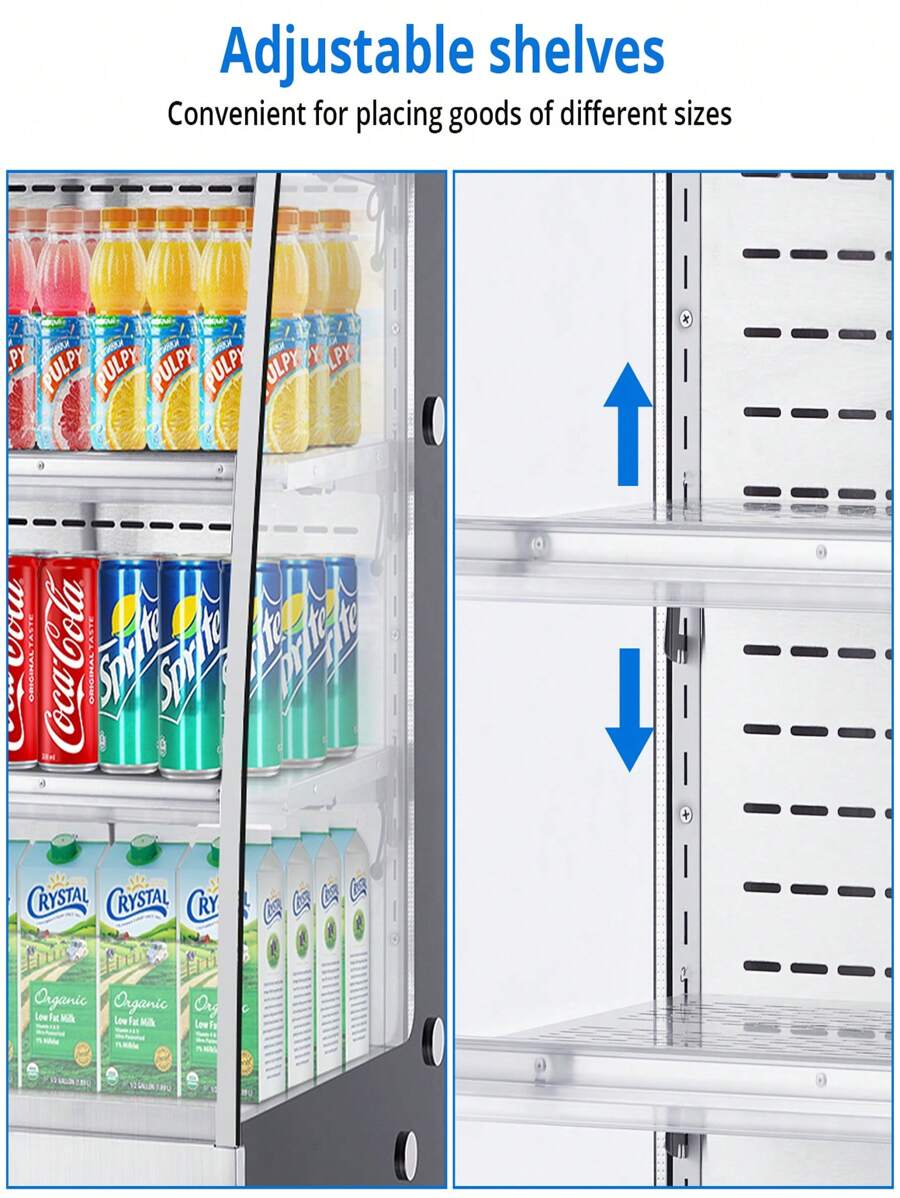 Commecial Efigeato Display Case 2 Cu.FT, Two Glass Doo Fridge Countertop Floor Led Lighting Adjustable Shelves Double Layered%2f5529205686
