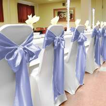 50 PCS Satin Chair Sash Chair Decorative Bow Designed Chair Cover Chair Sashes For Thanksgiving Wedding Christmas Banquet Party Home Kitchen Decoration ( 7 X 108 Inch) Outdoor Party Wedding Outdoor Activities Banquet - 薰衣草 - 查看 5