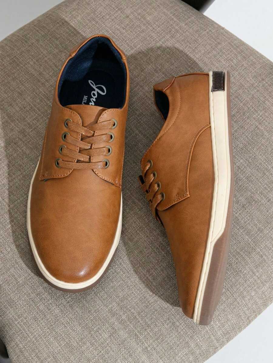 SHOESMALL Men's Casual Shoes Fashion  Business Sneakers Casual Simple Retro Brown Leisure Shoes