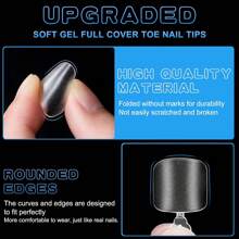 Fake Toenails 120PCS Soft Gel Full Cover Toe Nail Tips Matte Press On Toenails 12 Sizes Acrylic Toenails Gel Nail Extensions For Women Nail Salons And DIY Nail Supplies