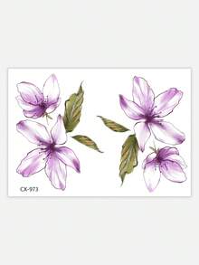 một miếng Hình xăm dán tạm thời Với Tím Nhỏ bé Hoa , Không giới tính , Không thấm nước , Không thấm mồ hôi Và - Nhiều màu - Xem 4