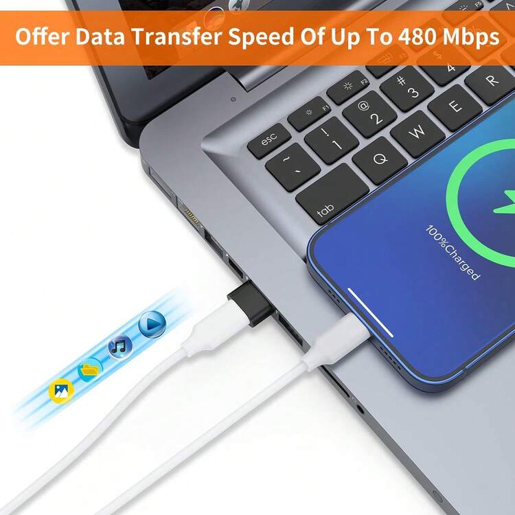 4入組USB轉USB C轉換器，USB C女插A男充電器Type C線纜轉換器，適用於iPhone 14 13 12 Plus Pro Max，iPad Air 5 4 Mini 6，三星Galaxy S23+ S22 S21，Pixel 5 4XL等設備 - 黑色 - 查看 6