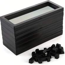 2/4/6pcs Dust Free Anti-Oxidation Display Box, 3D Floating Frame Jewelry Case, Coins Treasure Necklaces Bracelets Display, Household And Travel Storage And Organization, Bathroom Accessories, Bedroom Accessories - Black - View 4