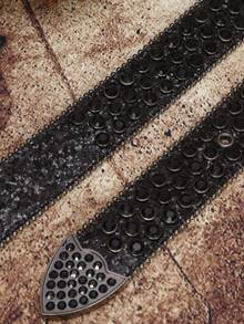 1入組西部女牛仔時尚閃閃發光裝飾BB Y2K女士鑲有鑽石的黑色腰帶，適用於日常生活，搭配牛仔裝或街頭風格 - 黑色 - 查看 5