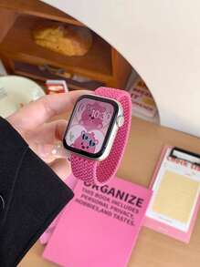 1 Stück bequetes elastisches Nylongeflecht Uhrenarmband kompatibel mit Ultra/SE/Serie 10/9/8/7/6/5/4/3/2/1, 45/49/38/40/41/42/44/46mm