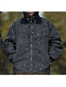 Men Spring And Autumn Workwear Windproof Tactical Jacket, Outdoor Workwear, Leisure, Tour, Sports, Functional Style Outdoor Jacket. - Black - View 8