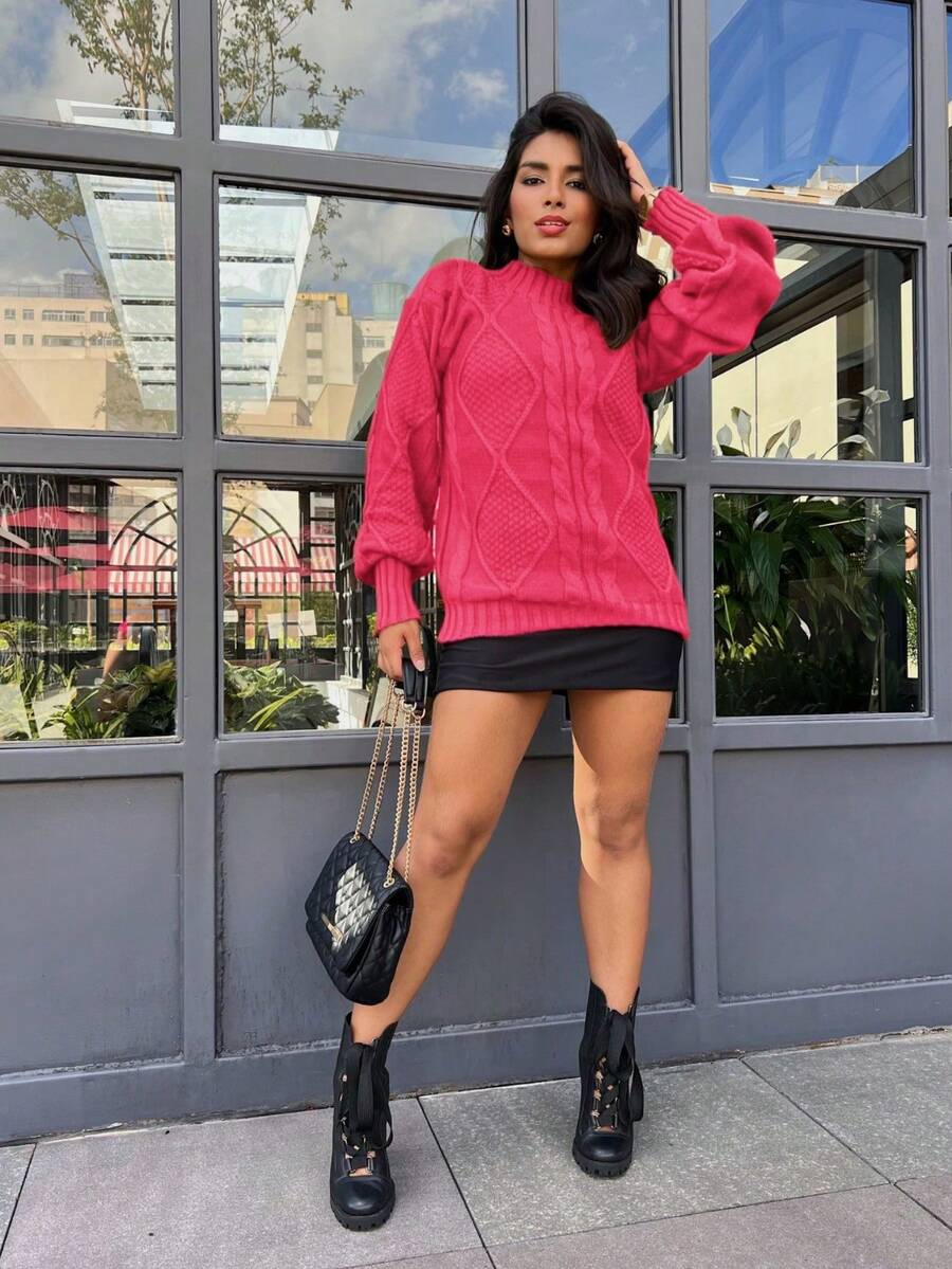 Women Sweaters - Màu Hoa hồng đỏ - Xem 1