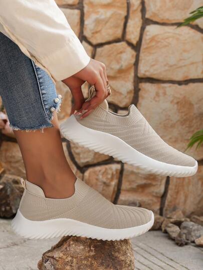 Women Walking Shoes Slip On Lightweight Memory Foam Cheer Sneakers For Tennis Gym Running Workout Yoga