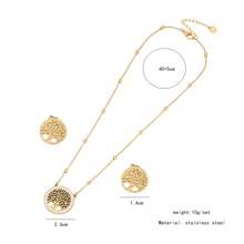 1 Set  Life Tree Necklace Suitable For Women For Daily Wear - Gold - View 2