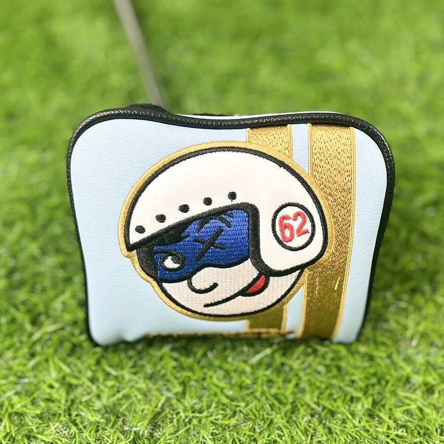 小丑男孩高爾夫推桿套，高爾夫球杆頭套，高爾夫球配件，供應有限版 - 藍色 - 查看 1