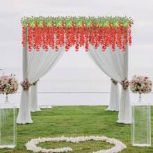 Artificial Wisteria Hanging Flowers Fake Wisteria Flower Garland Silk Vines Rattan Decor For Home Wedding Arch Wall Garden Greenery Bedroom Outdoor Office Party Decoration, Valentine Day, Gift Gifts Birthday Graduation,Garden Decor,Outdoor Plant,Gardening,Fake Flowers