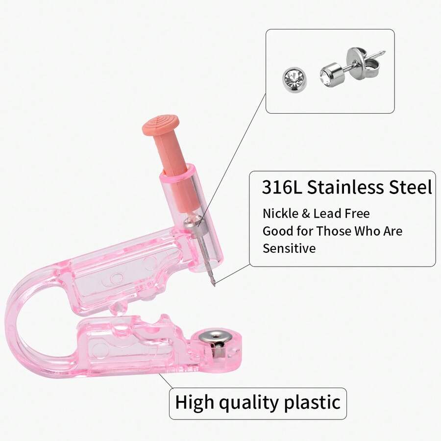 10pcs Disposable Sterile Ear Piercing Gun Kit For Men And Women, Safe