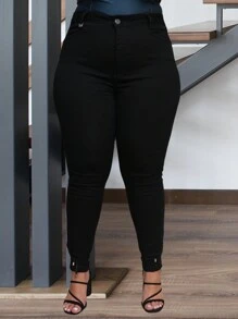 Plus Size Pants - màu đen - Xem 3