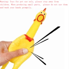 1pc Hot Sell Screaming Chicken Pets Dog Toys 17cm Squeeze Squeaky Sound Funny Toy Safety Rubber For Dogs Molar Chew Toys