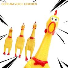 1pc Hot Sell Screaming Chicken Pets Dog Toys 17cm Squeeze Squeaky Sound Funny Toy Safety Rubber For Dogs Molar Chew Toys