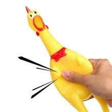 1pc Hot Sell Screaming Chicken Pets Dog Toys 17cm Squeeze Squeaky Sound Funny Toy Safety Rubber For Dogs Molar Chew Toys
