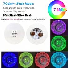 2/6/12/20PCS 4LED 2.36in 7-Color RGB LED Lighted Coasters Beverage Drink Bottle Light Sticker Mats, Great Decoration For Clubs, Bars, Parties, Weddings (Multi-Color) - Multicolor - View 11