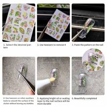 1 Sheet Nail Sticker And 1pc Tweezer Simple Maple Leaf Self-Adhesive Nail Art Decal DIY - Multicolor - View 3