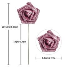 Artificial Rose Flowers, 25pcs Foam Glitter Roses Glitter Foam Rose Foam Rose For DIY Wedding Bridal Bouquet Home Party Baby Shower Decoration Outdoor Decor - 玫瑰金色 - 查看 2
