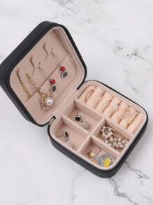 Portable Mini Jewelry Storage Box, Travel Organizer, Leather Jewelry Display Box For Earrings Necklaces Rings Valentine Day Back To School