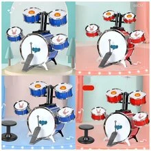 Juguete de tambor de percusión para niños con soporte de piso y cinco tambores - multicolor - Ver 1