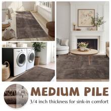 Solid Plush Area Rug Performance Shaggy Rug Washable Area Rug Indoor Entryway Doormat Soft Rug Modern Faux Wool Rug Cozy Non Slip Carpet For Living Room Kids Room Bedroom Nursery - 棕色 - 查看 6