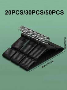 20入/30入/50入不銹鋼浸塗衣架，帶肩凹槽，耐用省空間 - 黑色 - 查看 2