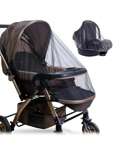 1PC Baby Stroller Mosquito Net, Full-Coverage Sunshade Dustproof Cover For Baby Stroller