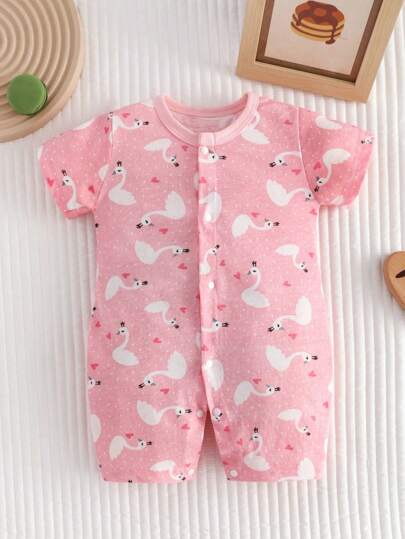 Newborn Baby Girl Short Sleeves Clothes Jumpsuit One Pieces