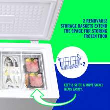 WANAI DEMULLER Deep Freezer Chest 3.5 Cubic Feet Freezers With Temperature Display Panel Mini Freezer With Removable Basket Suitable For Apartment Garage Dorm BLACK - 白色 - 查看 4