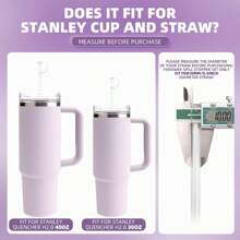 6 paquetes de pajitas reutilizables de repuesto para los vasos de 30 Oz y 40 Oz H2.0 con asa, con juego de tapones anti-derrames, cepillo de limpieza y tapa protectora para accesorios de vaso, cocina, regalo de Navidad