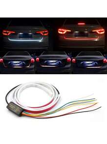 1pc Car LED Tail Lights Tailgate Edge Lights Tailgate Lights Multi-Mode Phantom Color Streaming Lights Car Trunk Running Lights For Cars - Ice-blue - View 5