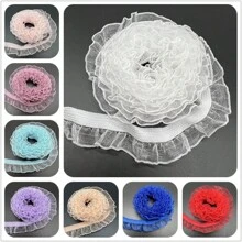 1 Máy Tính 2 Thước 16 Mm Tập Hợp Ren Ruy Băng Co Giãn Gấp Trên Spandex Co Giãn May Viền Ren Thắt Lưng may Phụ Kiện - Chọn màu sắc - Xem 3