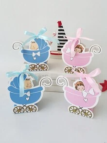 10 cái Tiết lộ giới tính Em bé Xe ngựa Kẹo hộp , Cá nhân hóa Tay Đẩy Xe đẩy em bé Hình dạng Kẹo Thùng đựng hàng Đối với Tắm em bé , Tiệc sinh nhật - Nhiều màu - Xem 5