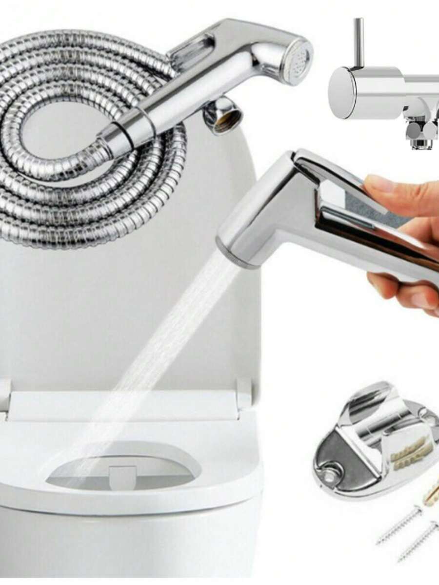 Ducha Higiênica Registro Aço Inox Super Luxo Com Derivação 2 Saídas Independentes - DUCHA + REGISTRO DE UMA SAÍDA - Visão 1