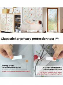 1 Rolo de Filme de Privacidade para Janela: Filme de Janela com Efeito Vitral sem Adesivo, Filme de Janela Fosco Estático com Adesão por Atrito de Pássaros, Película de Controle de Calor para Janela Adesivos para Porta de Banheiro, Fosco