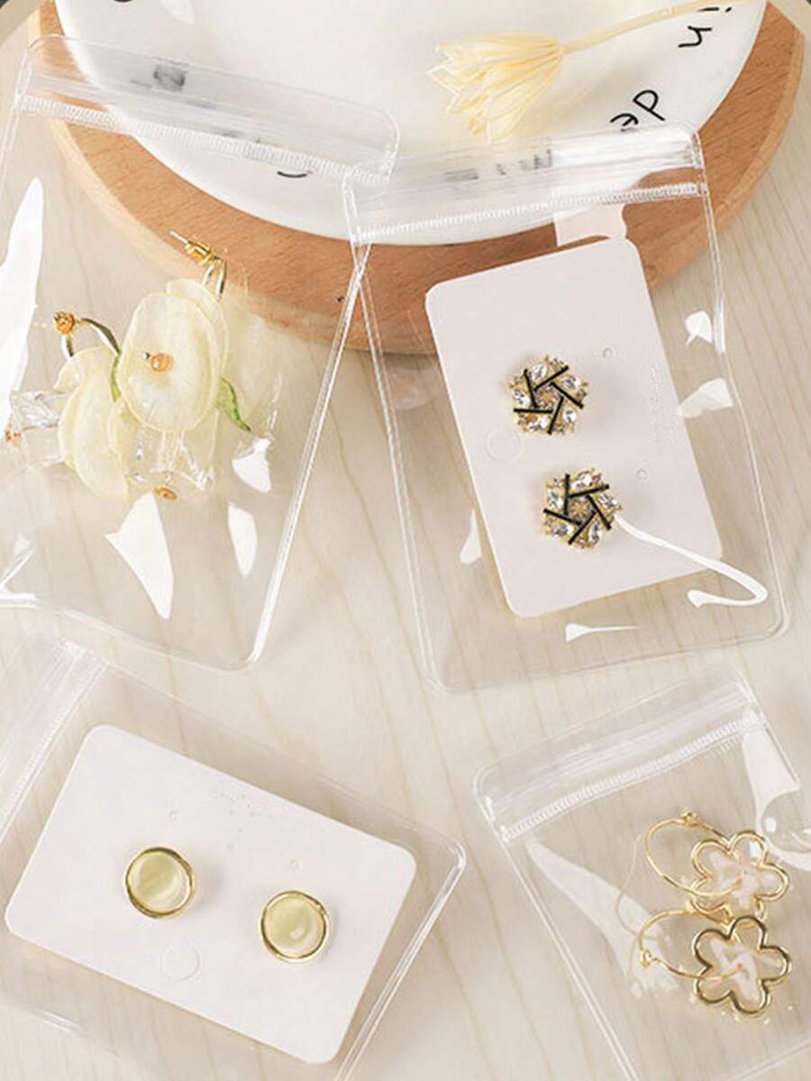 50 Chiếc - Túi đựng trang sức trong suốt, Túi đựng bông tai, Túi đóng gói trang sức - Trong sáng - Xem 1
