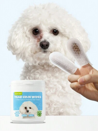 GJYC PET Pet Eye Finger Wipes - 20 Count: Gentle Tear Stain Remover For Dogs And Cats - Effective Dog Eye Cleaning Wipes