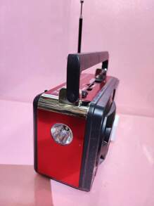 Radio Am\fm A Pilha Retro Vintage Recarregavel Usb AD-1088 - Vermelho - Visão 2