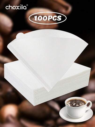 choxila 40/100/200pcs Coffee Filter, V-Shaped Coffee Filter Paper, Coffee Paper Filter, Disposable Coffee Tea Filters For Pour Over And Drip Coffee Maker Back To School
