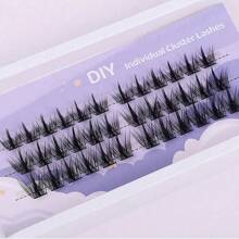 個人著墨假睫毛漫畫睫毛自然厚實單株分段式韓國化妝暗假睫毛擴展 - 黑色 - 查看 2