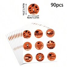 90PCS Graduation Stickers Class Of 2024, Congratulations Graduates, Circle Graduation Gift Tags Stickers, 2024 Graduation Labels - Burnt Orange - View 2